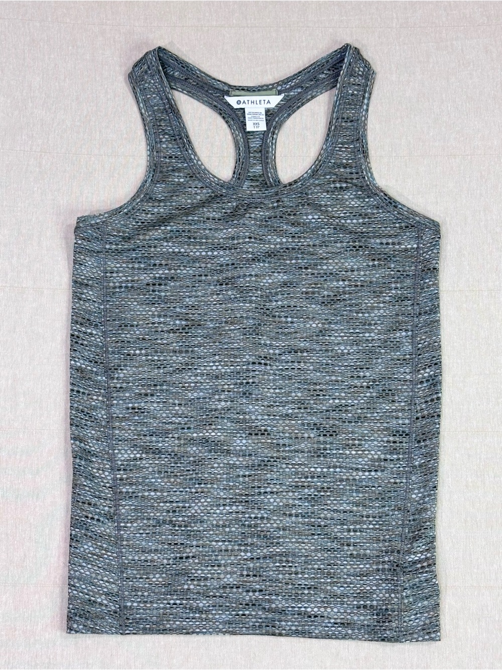 Athleta Ultimate Scoop Mesh Tank Gray Racerback Workout Top XXS SP22